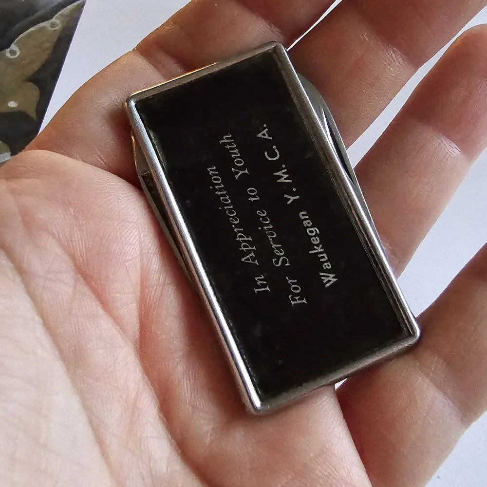 Vintage Money Clip Waukegan Y.M.C.A. silver tone